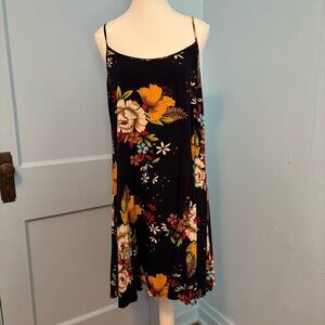 Navy Floral Spaghetti Strap Dress